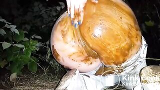 Alone in woods, piss and shit