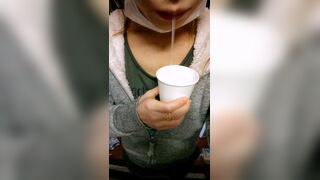 Beautiful girl spit.poop.pee