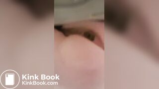 Sexy woman shitting in toilet