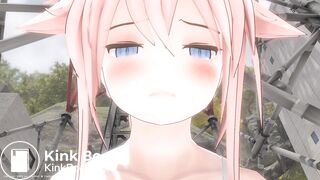 Close up of a girl's face while peeing and pooping