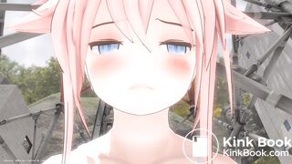 Close up of a girl's face while peeing and pooping