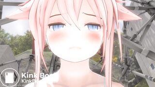 Close up of a girl's face while peeing and pooping