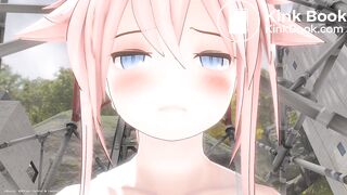 Close up of a girl's face while peeing and pooping