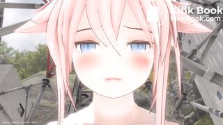 Close up of a girl's face while peeing and pooping