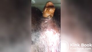 Ebony poop in toilet