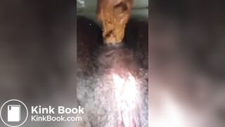 Ebony poop in toilet