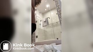 Girl shits on bathroom floor