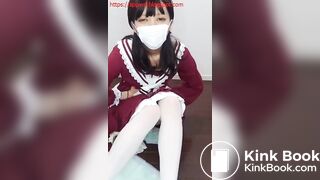 Cute Japanese Girl Enema and Poop