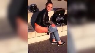Cute girl couldn’t hold her poop anymore