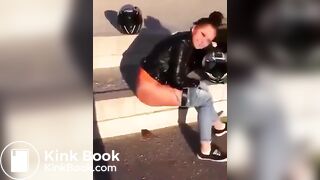 Cute girl couldn’t hold her poop anymore