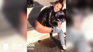 Cute girl couldn’t hold her poop anymore