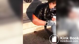 Cute girl couldn’t hold her poop anymore