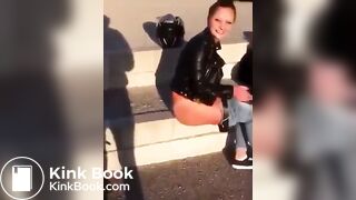 Cute girl couldn’t hold her poop anymore