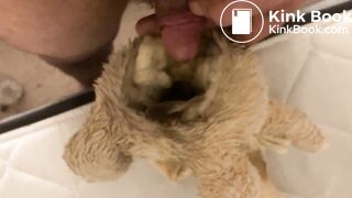 Bunny Plush gets piss