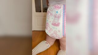 Redhead messes her Diaper
