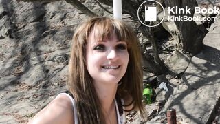 Shitty panties near water