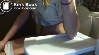 Cute girl shitting in toilet