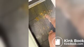 Huge Ebony Scat Soles Smear