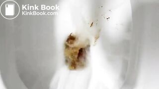 Petite girl drops a thick unflushable log