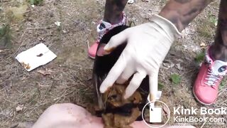 shit diarrhea in mouth of lucky human toilet