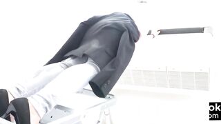 Great low angle panty pooping