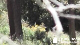 Young woman pissing & shitting outdoors