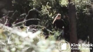 Young woman pissing & shitting outdoors