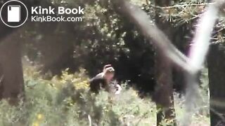 Young woman pissing & shitting outdoors