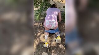 cute girl messing diaper - video 2