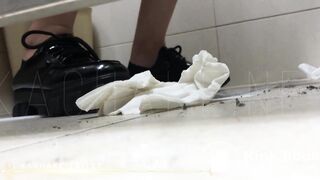 Very Beautiful girl shitting toilet voyeur