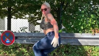 Public Panty Pooping Blonde