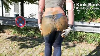 Public Panty Pooping Blonde