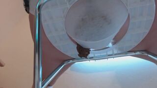 huge panty poop on potty seat