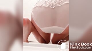 Girl noisily shits in her panties
