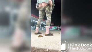 Girl poops in parking lot (Video 4)