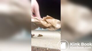 Girl poops in parking lot (Video 4)