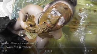 Breakfast of Maya, shit from ass slave