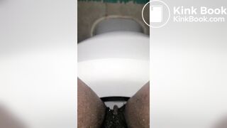 Ebony toilet pee and poop
