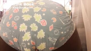 Cute black girl messes diaper