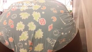 Cute black girl messes diaper