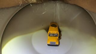 Diarrhea blowout on bus in toilet