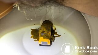 Diarrhea blowout on bus in toilet