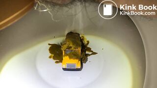 Diarrhea blowout on bus in toilet