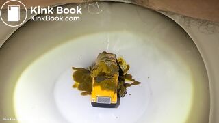 Diarrhea blowout on bus in toilet