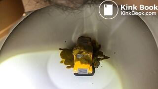 Diarrhea blowout on bus in toilet