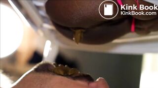 White man eats black woman's shit.