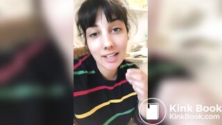 Girl dropping HUGE turd in toilet POV