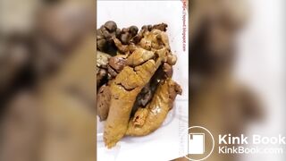 Collecting her poops