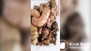 Collecting her poops