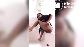 Skinny teen huge shit